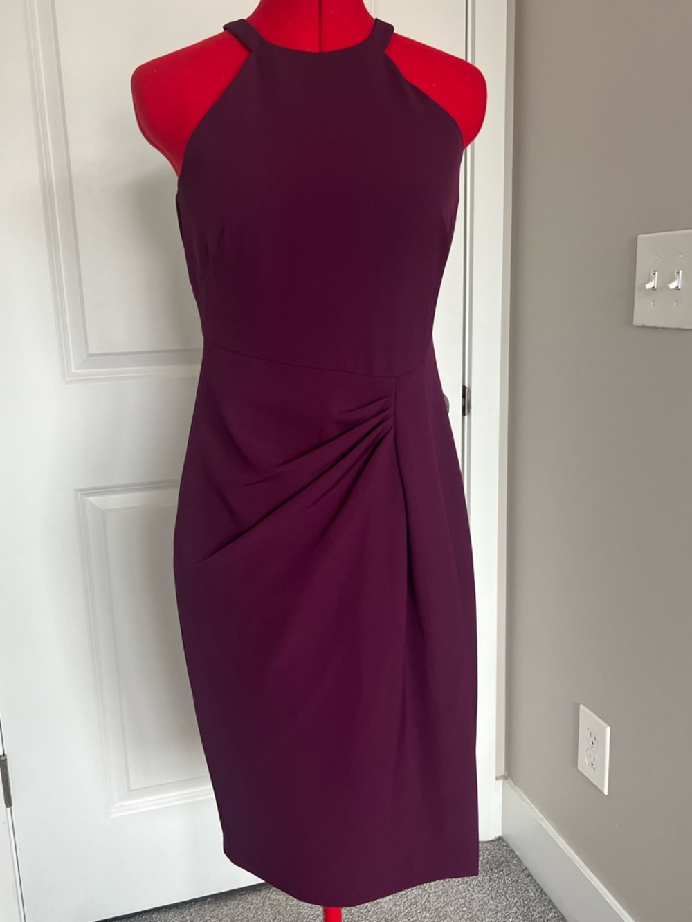 Vince Camuto Plum Halter Midi Sheath Dress